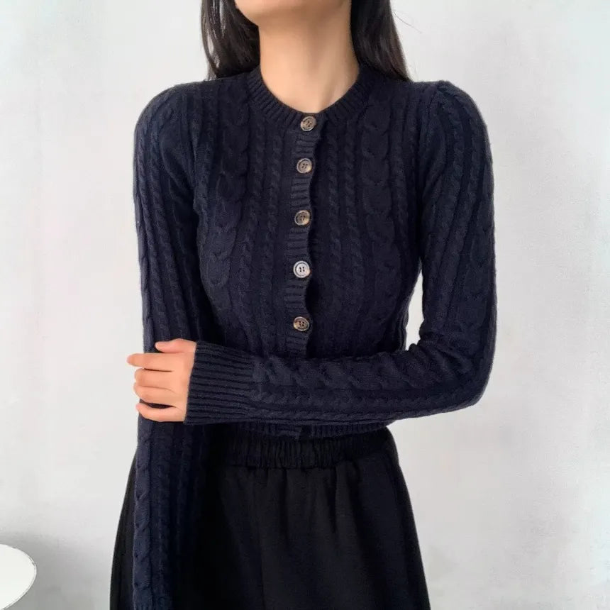 Twisted stickad blus