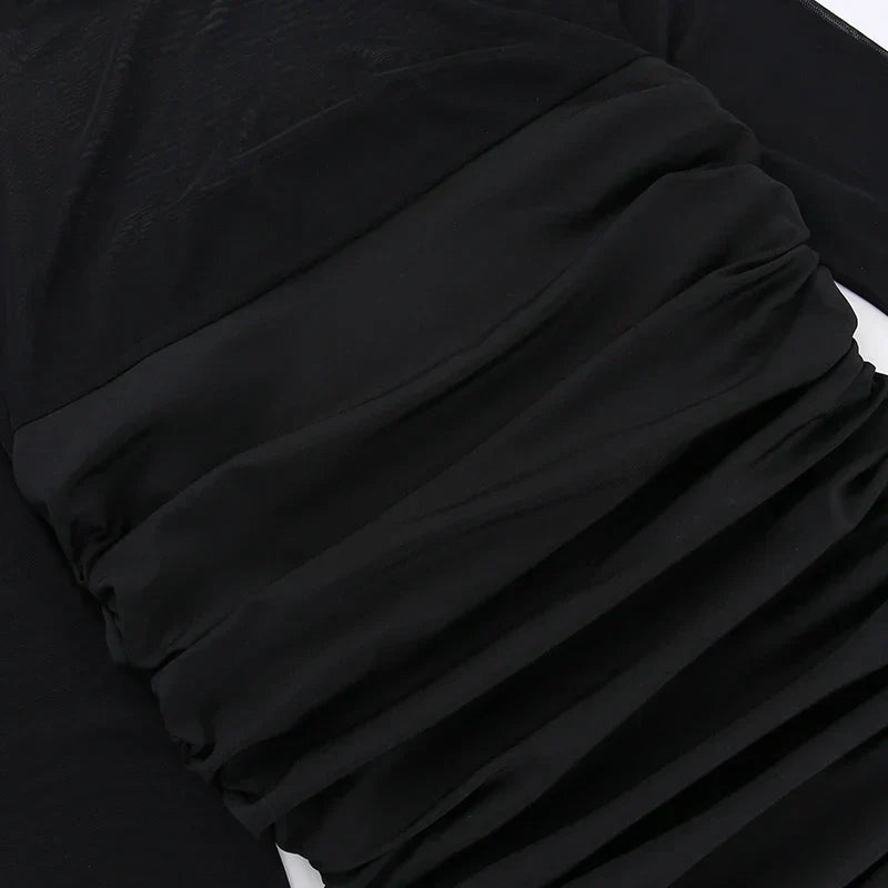 Genomskinlig svart bodycon-klänning