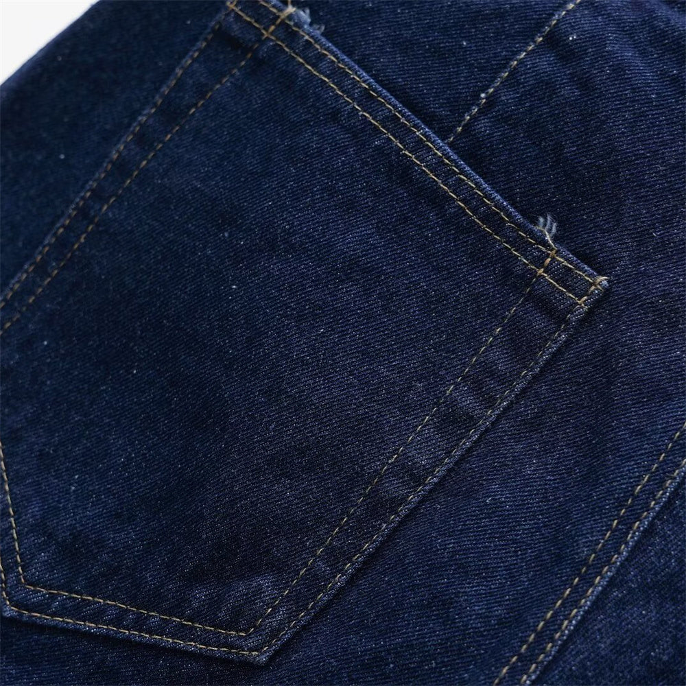 Donkerblauwe Denim Skort