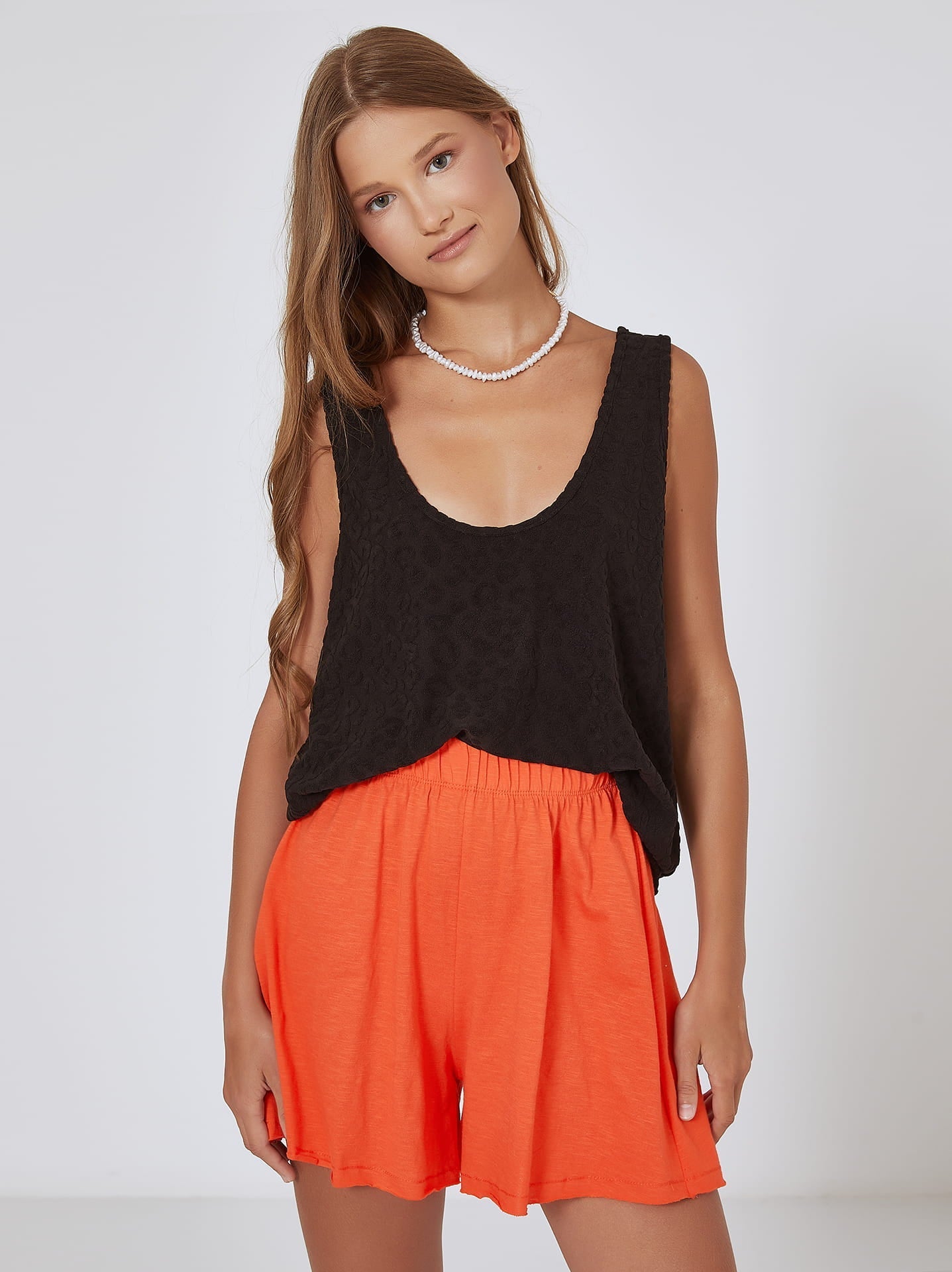 Wijde shorts met elastische taille