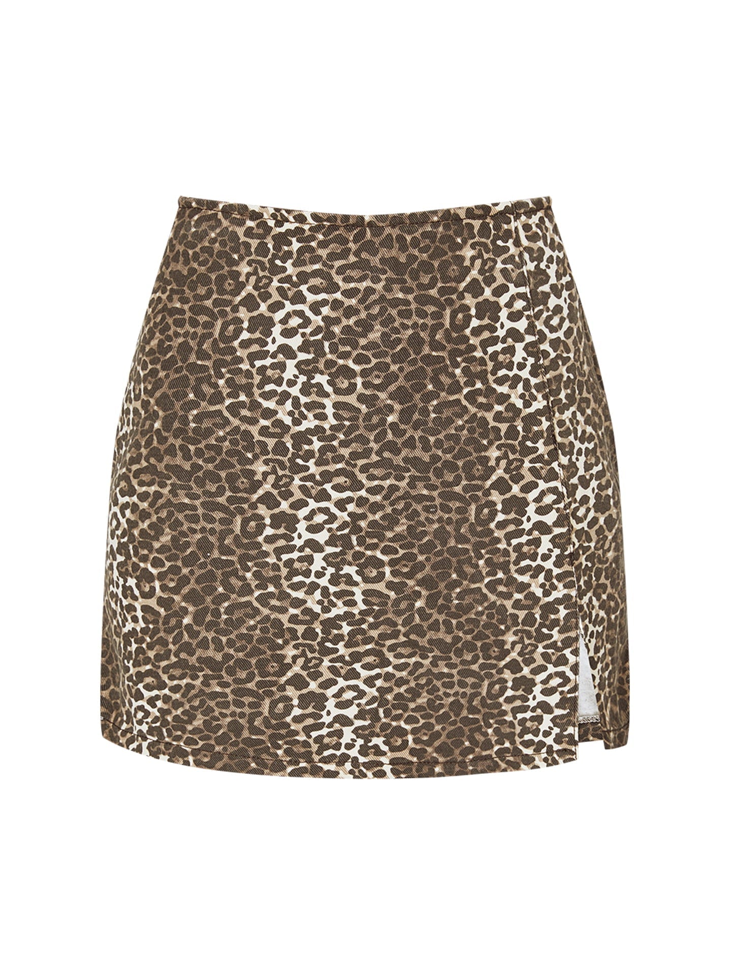 Minirok met luipaardprint en split