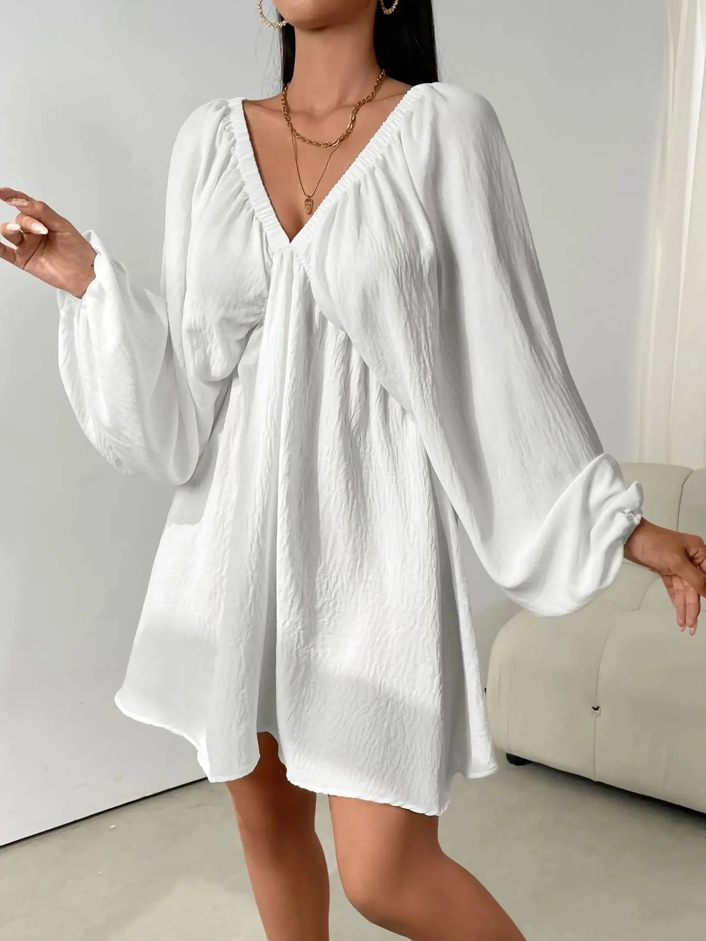 Boho Off-Shoulder Mini Jurk
