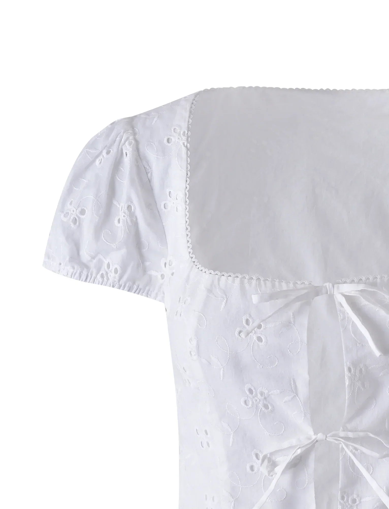 Vit vintagetopp med korta ärmar och minikjol