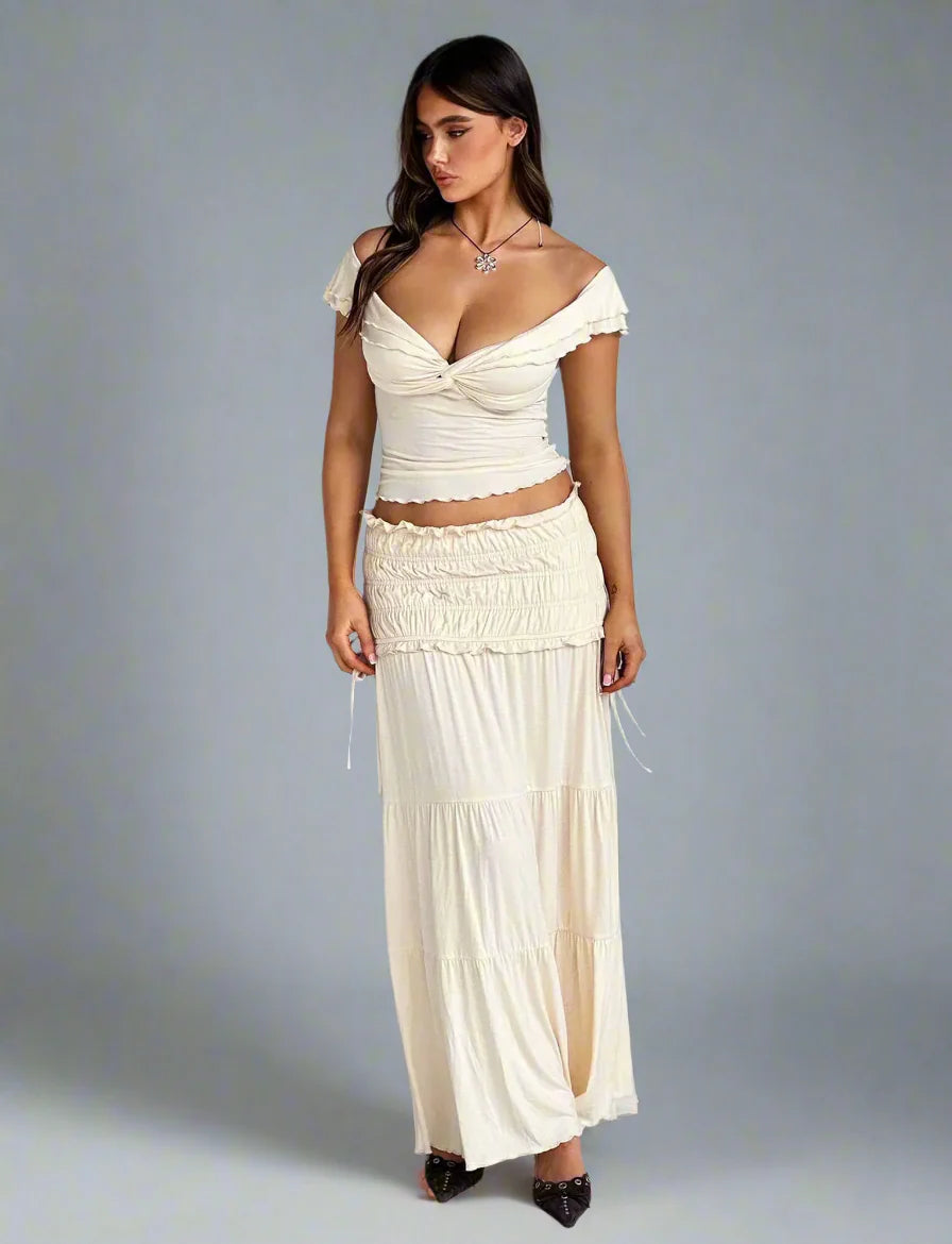 Twist-topp med lång kjol