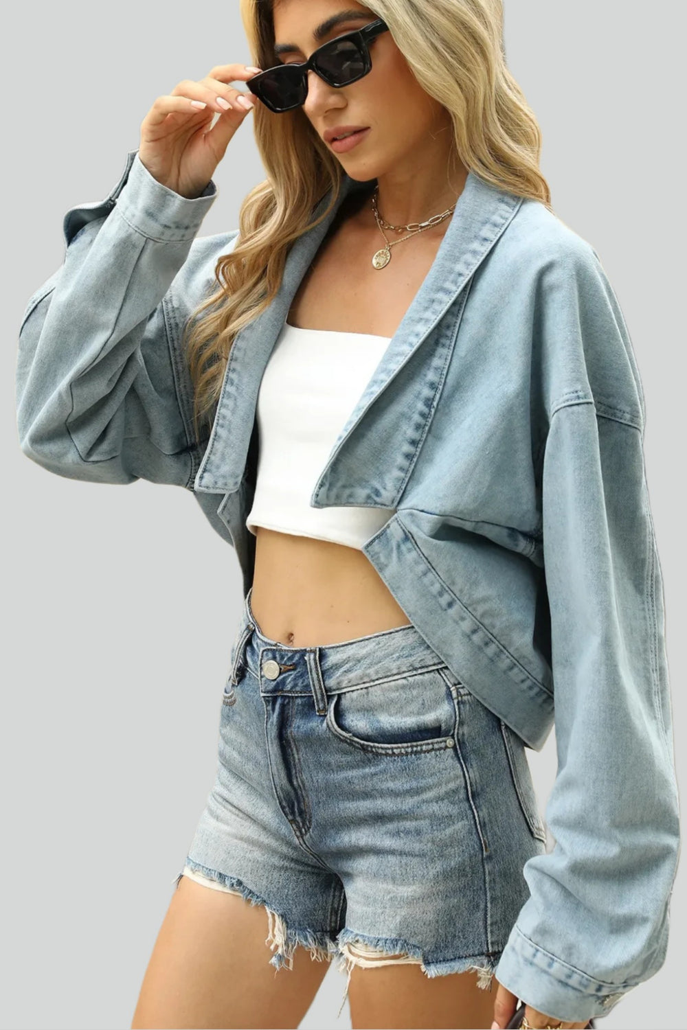 Kort Denim Jack met Studs
