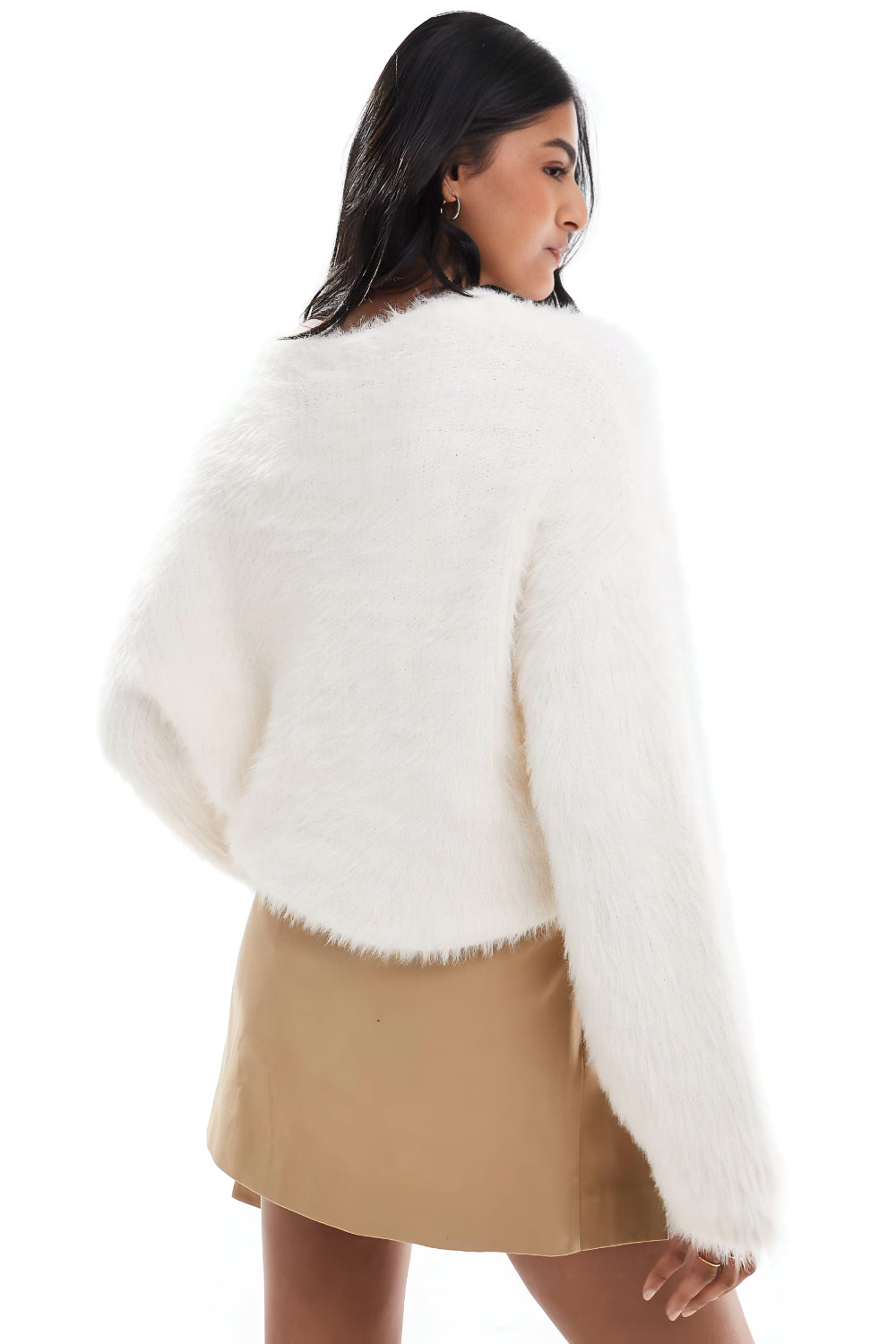 Zachte Pluizige Trui met Ronde Hals