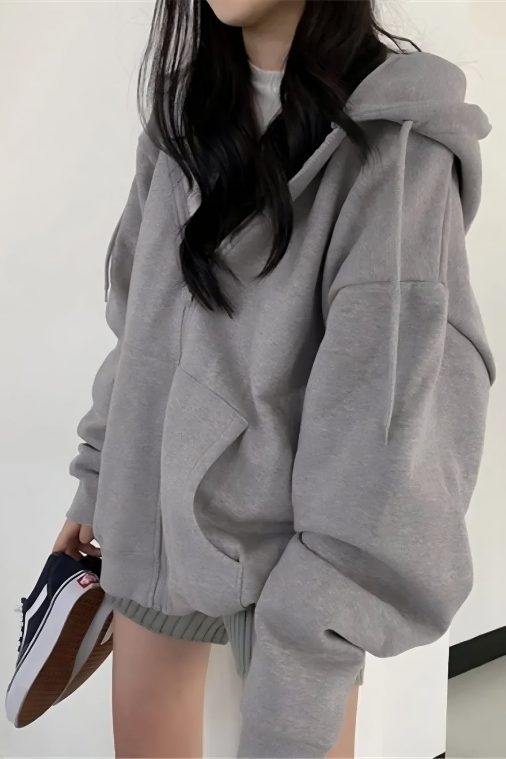 Zachte Hoodie met Rits