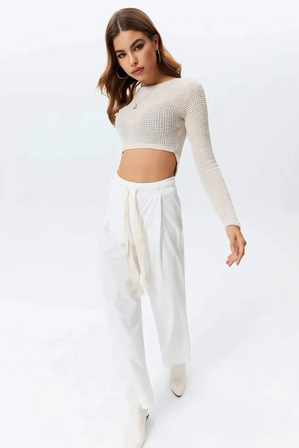 LYRA GECROPTE TOP MET VIERKANTE HALS