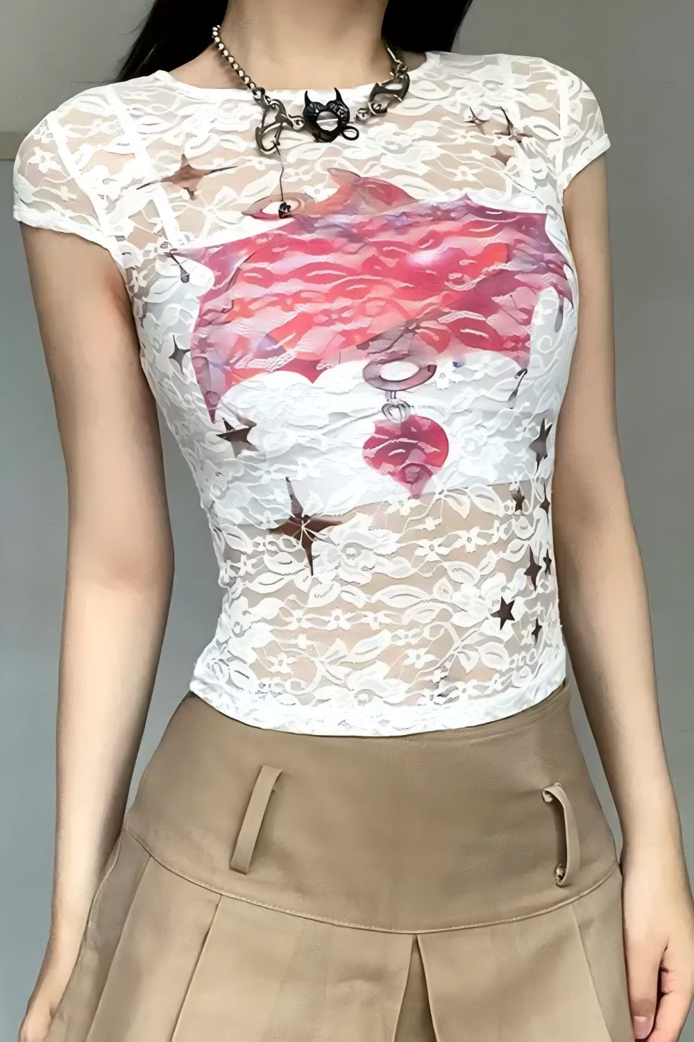 VENUS DOORZICHTIGE KANTEN TOP