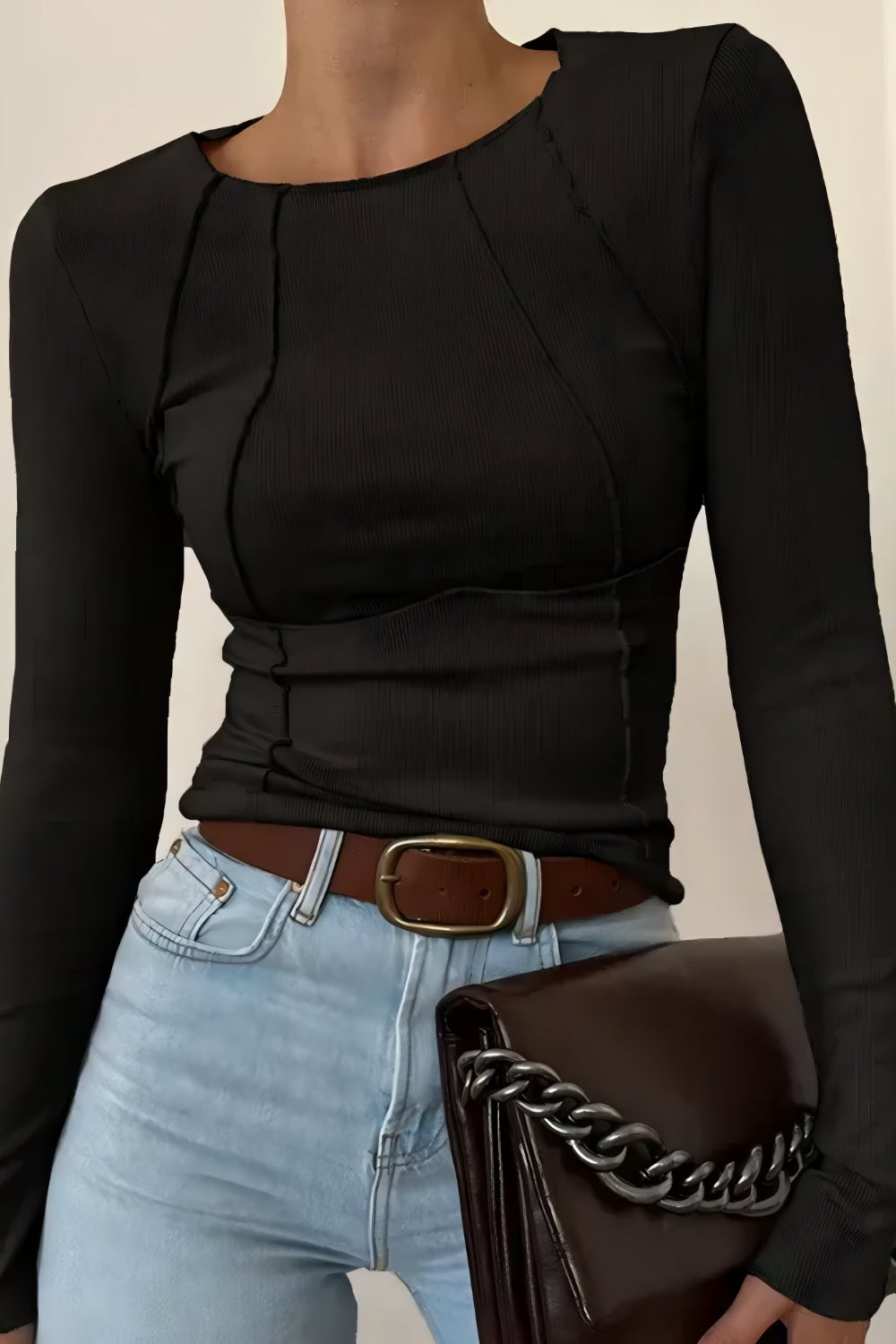 EVA SLIM GEBREIDE TOP