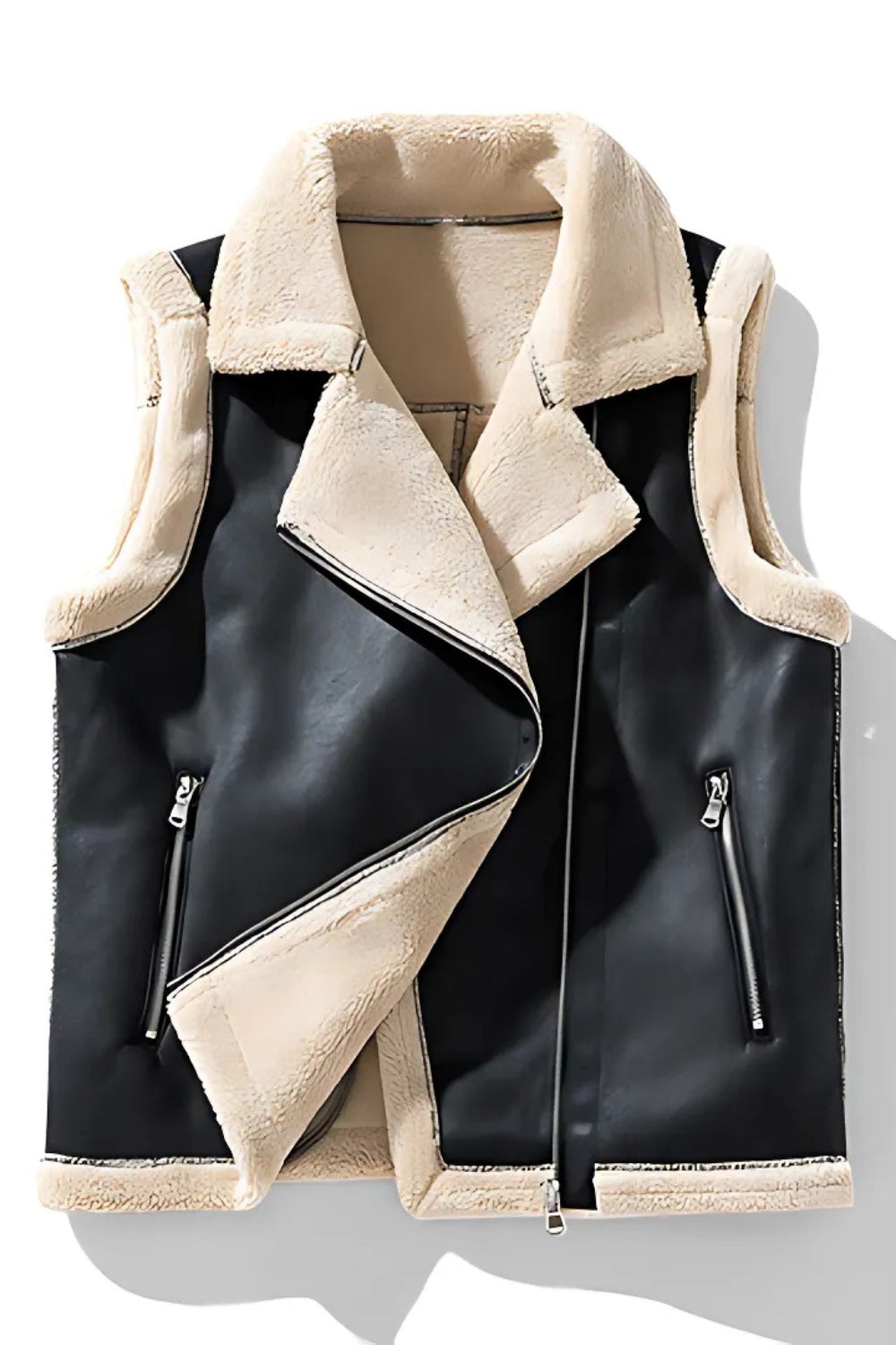 VENUS MOUWLOOS VEST MET BONTDETAILS