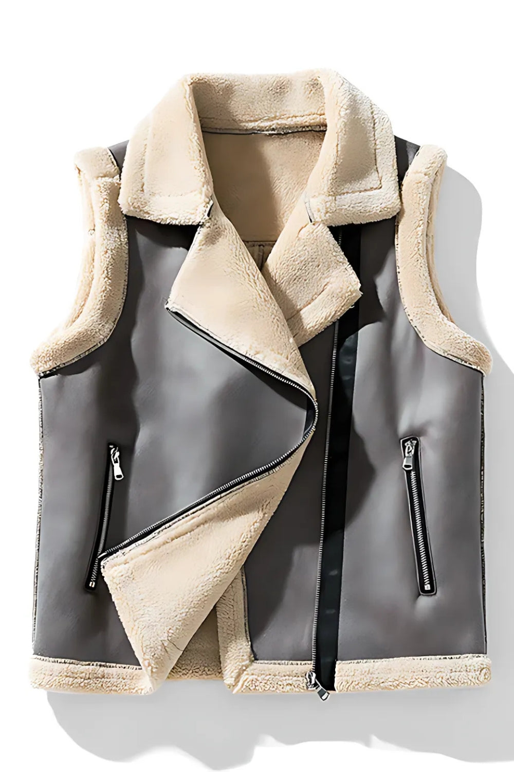 VENUS MOUWLOOS VEST MET BONTDETAILS