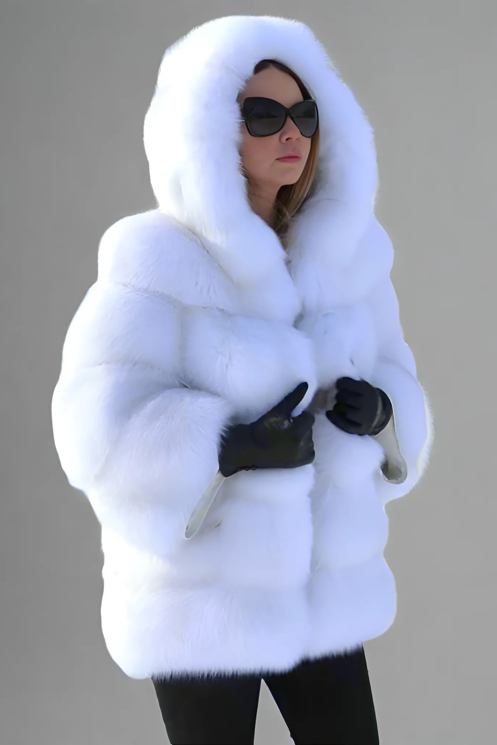 Amara pelsjack met capuchon