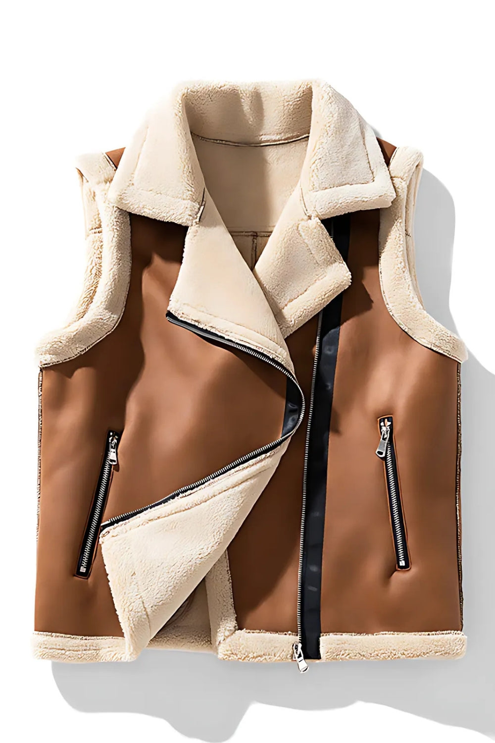 VENUS MOUWLOOS VEST MET BONTDETAILS