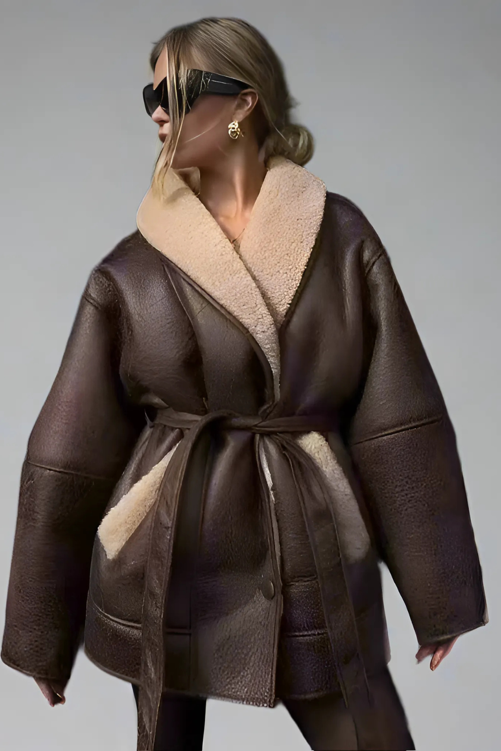 BRUINE SUEDE- EN KASJMIEREN JAS