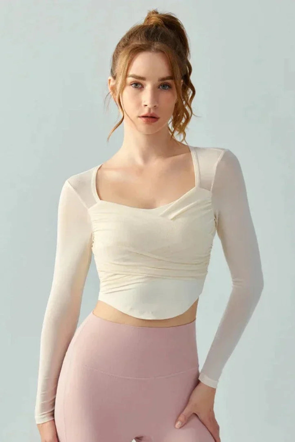 KRYSSA MESH MOUWEN TOP