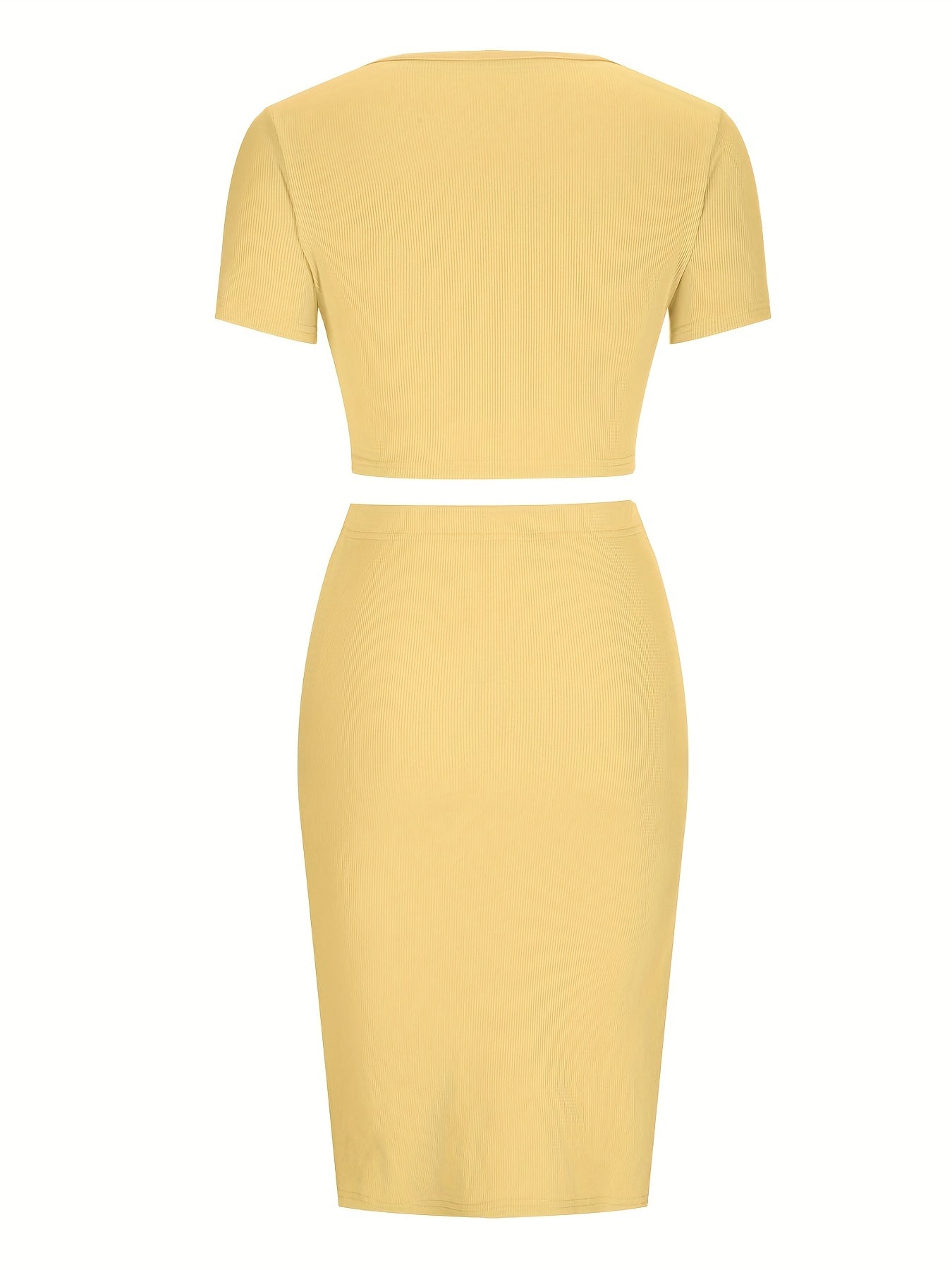 Crop top med utskärning och kjol med slits