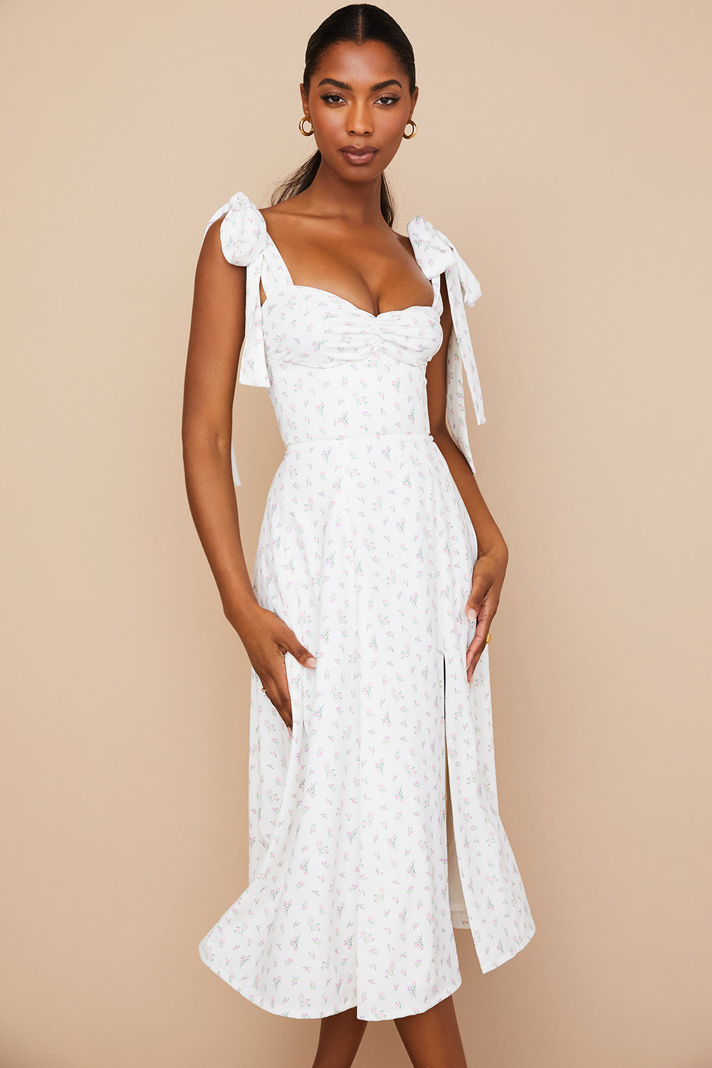 Floral midi sun dress
