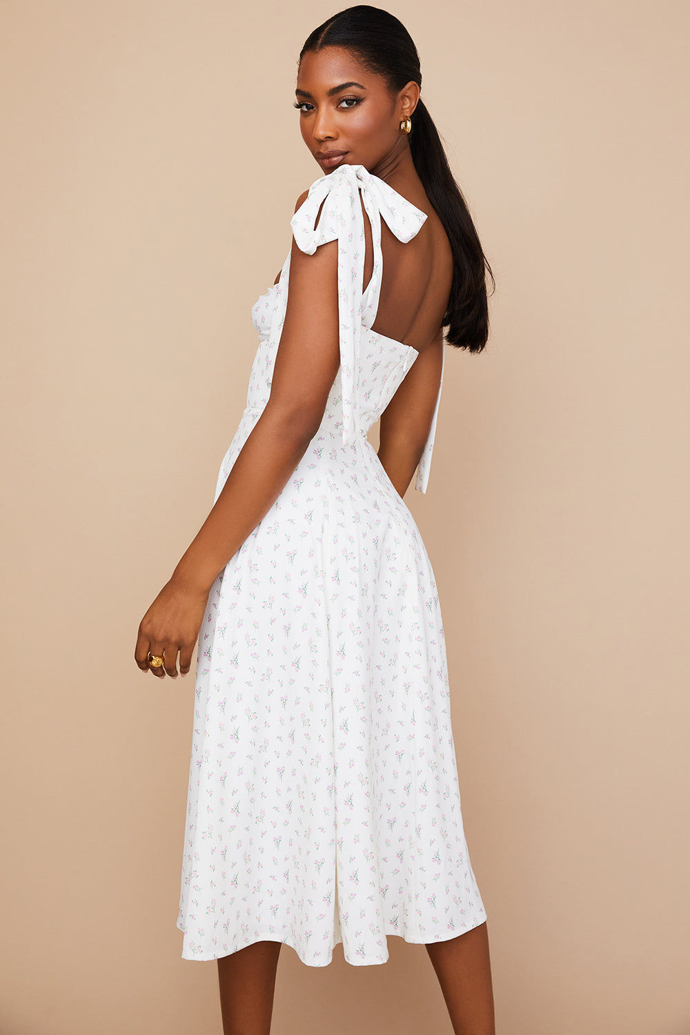 Floral midi sun dress