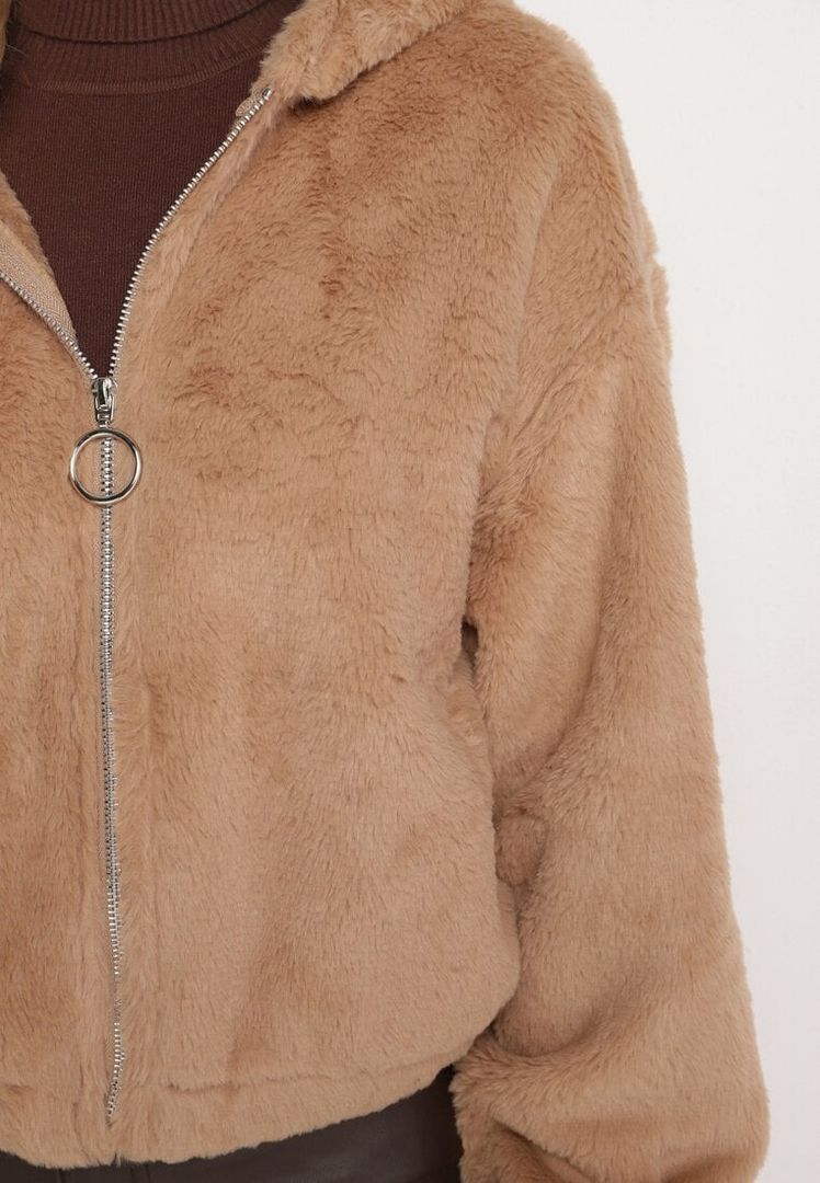 Lichtbruin fluffy jack met rits