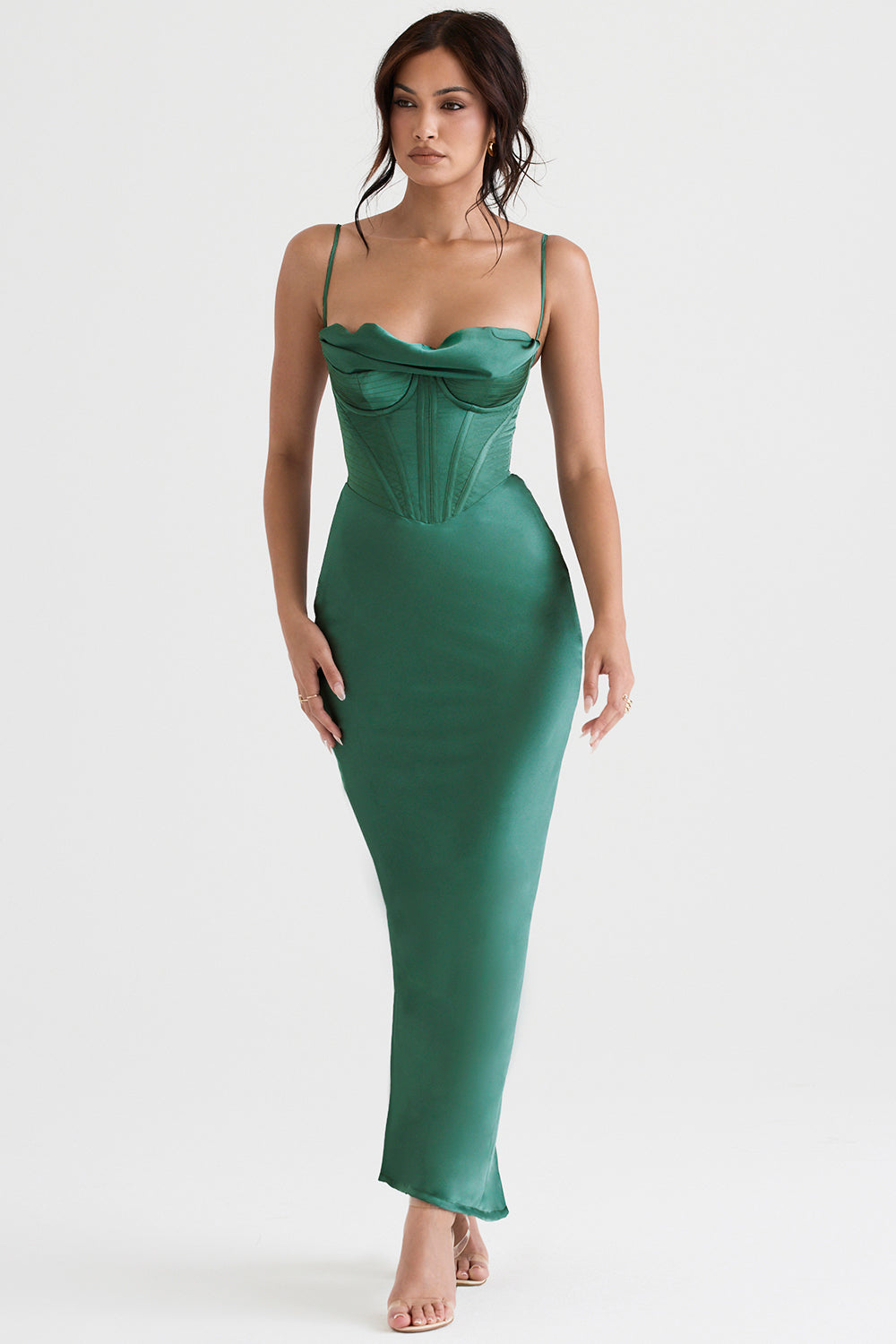 Elegant långklänning i satin
