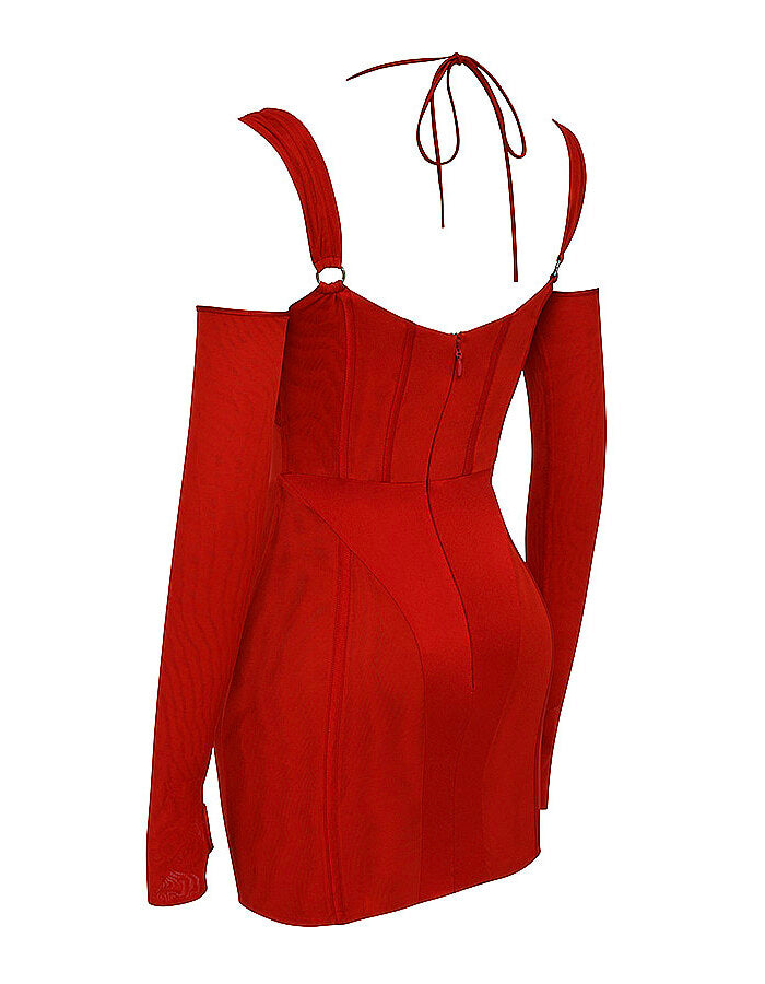 Rode Cut-Out Bodycon Jurk