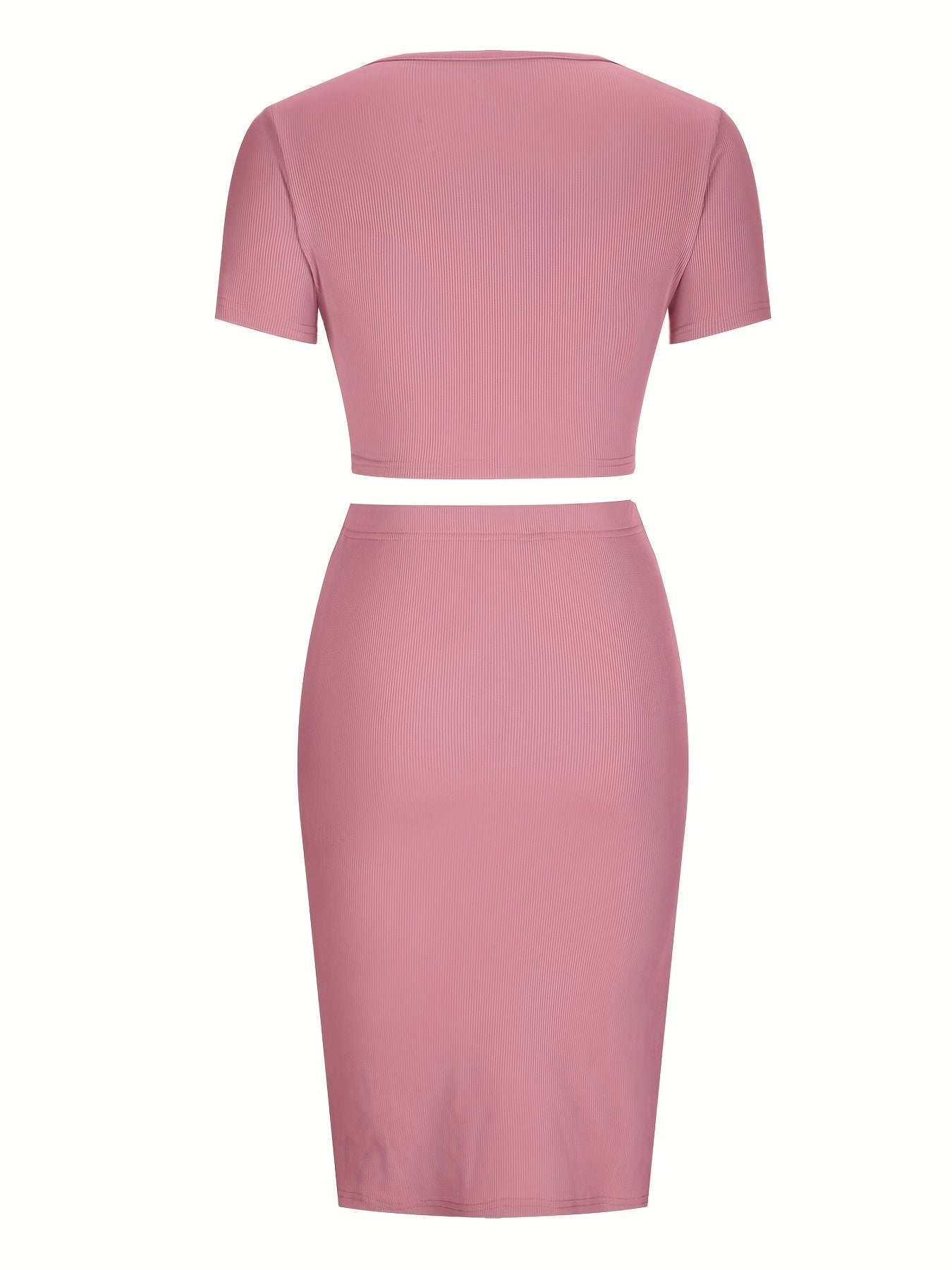 Crop top med utskärning och kjol med slits