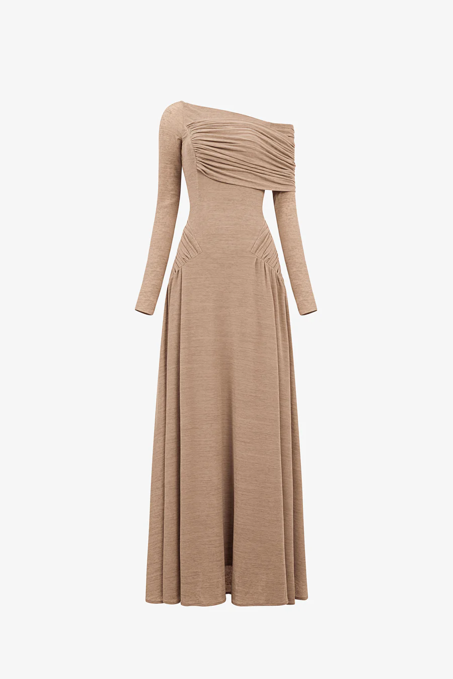 Off-Shoulder Drapé Maxi Jurk