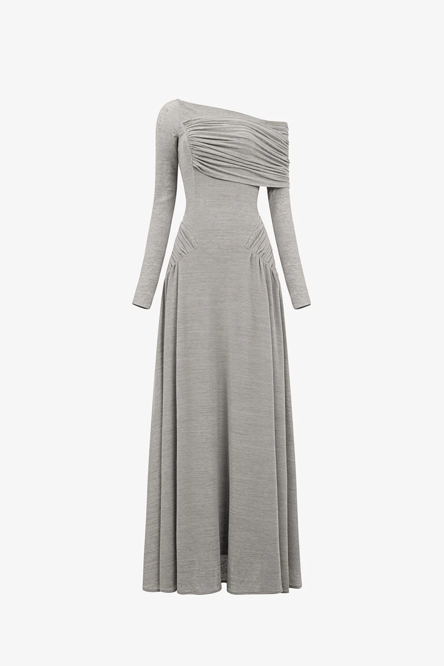 Off-Shoulder Drapé Maxi Jurk