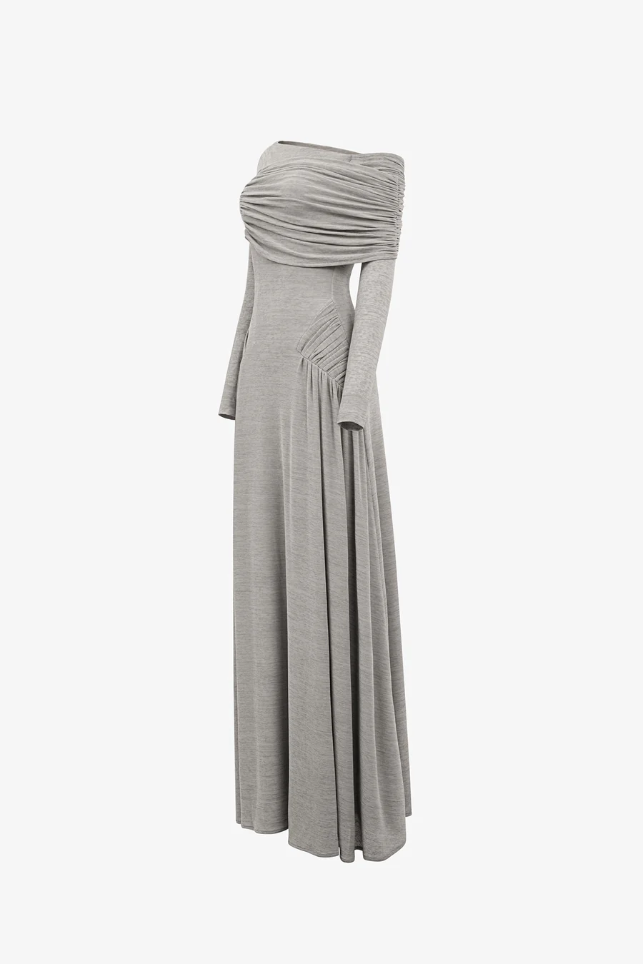 Off-Shoulder Drapé Maxi Jurk