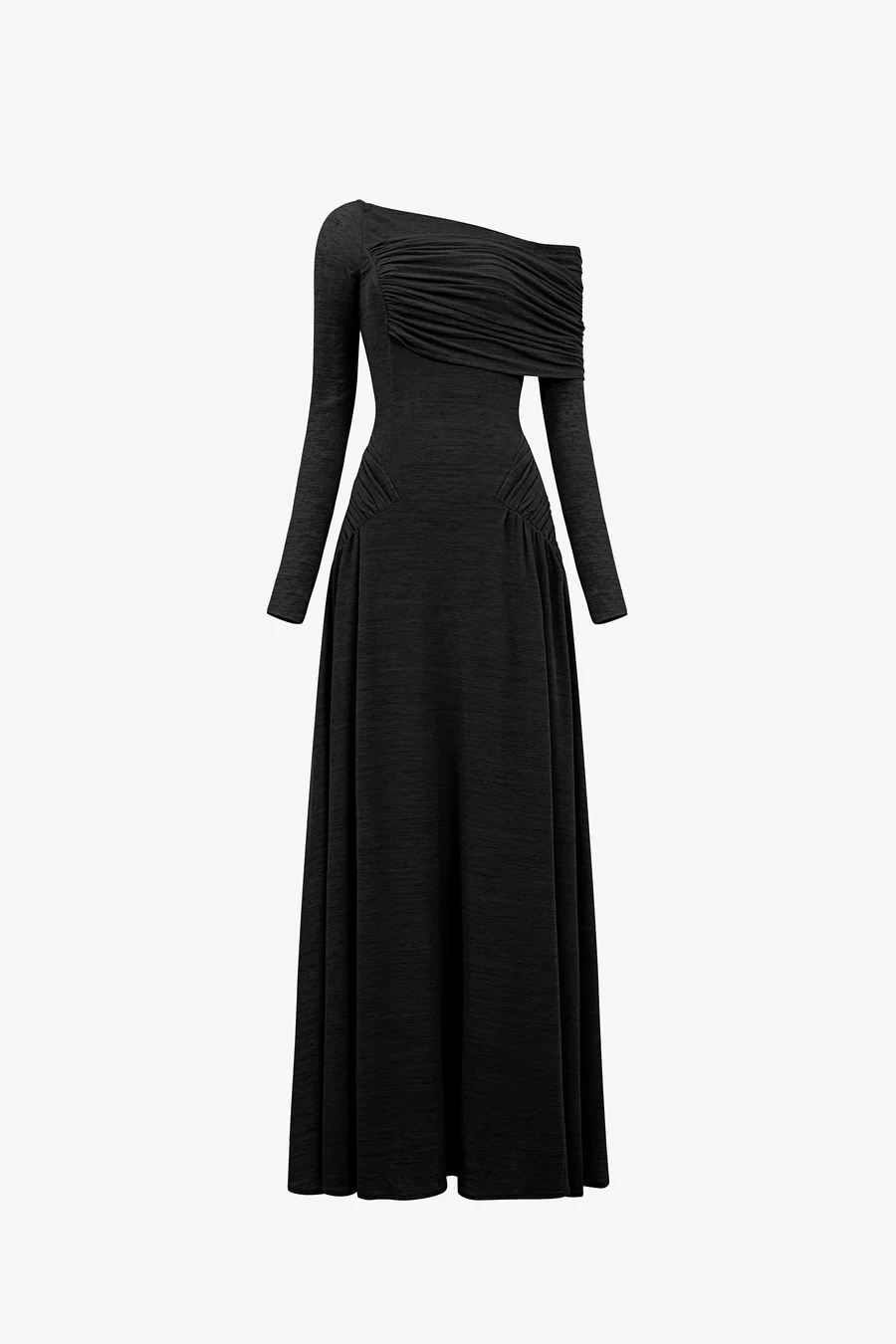 Off-Shoulder Drapé Maxi Jurk