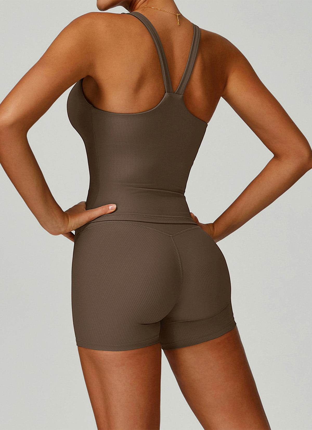 Sportieve Rib Set – Top en Shorts