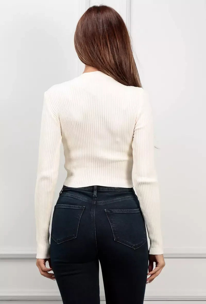 Geribbelde Cropped Trui