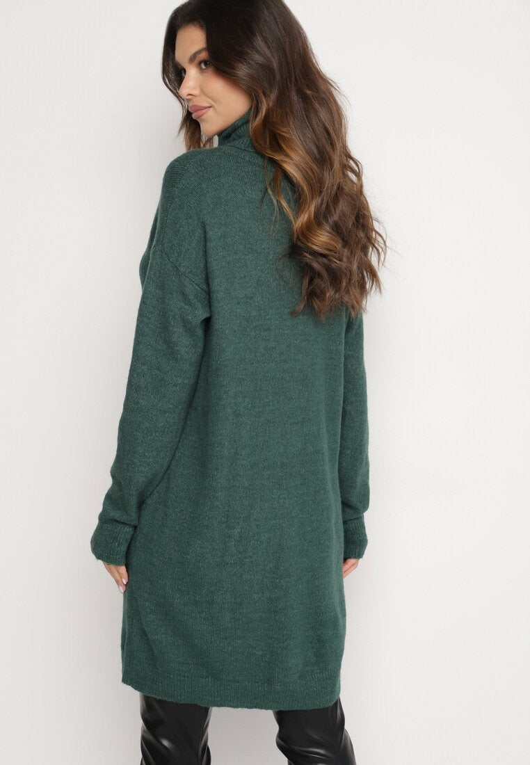 Gebreide Sweaterjurk met Hoge Hals