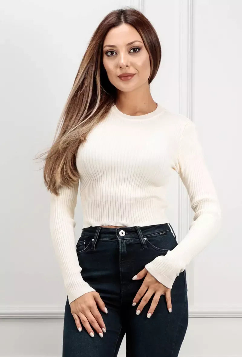 Geribbelde Cropped Trui