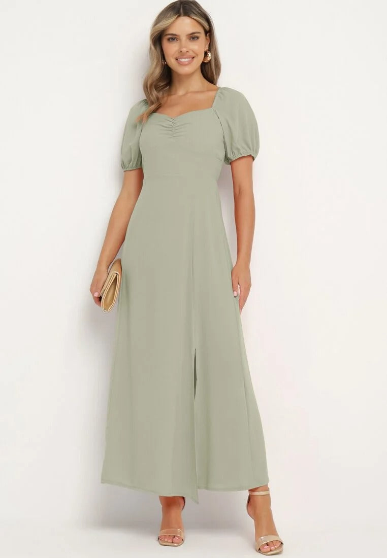 Maxi Jurk met Pofmouwen