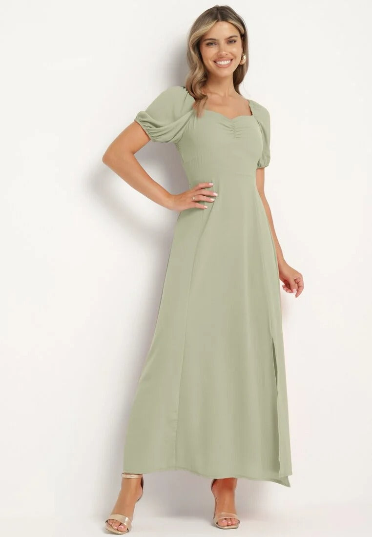 Maxi Jurk met Pofmouwen
