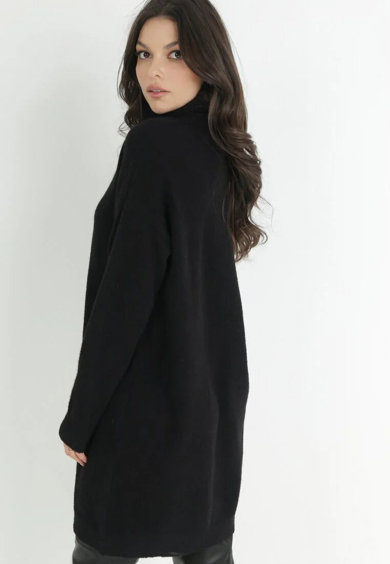 Gebreide Sweaterjurk met Hoge Hals