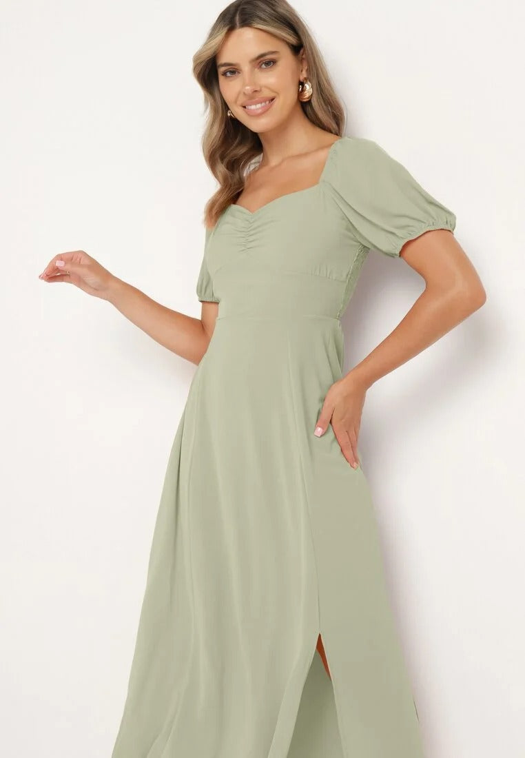 Maxi Jurk met Pofmouwen
