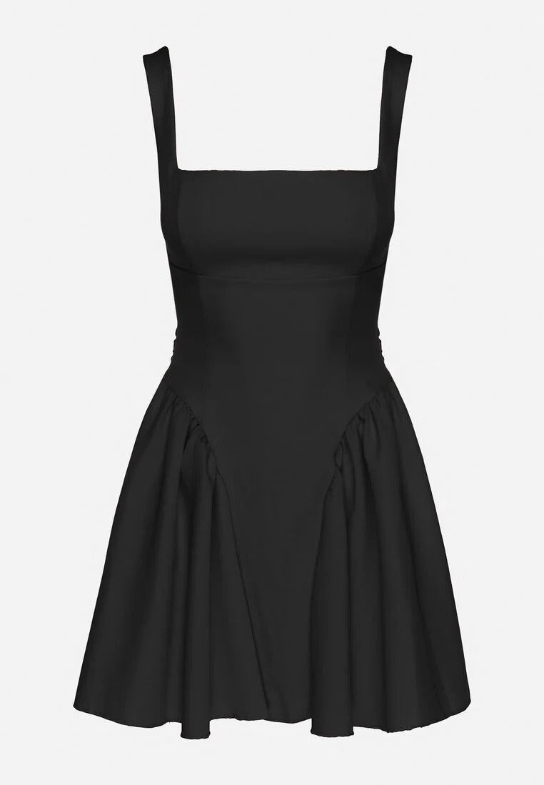 Mouwloze Mini Jurk met Vierkante Hals