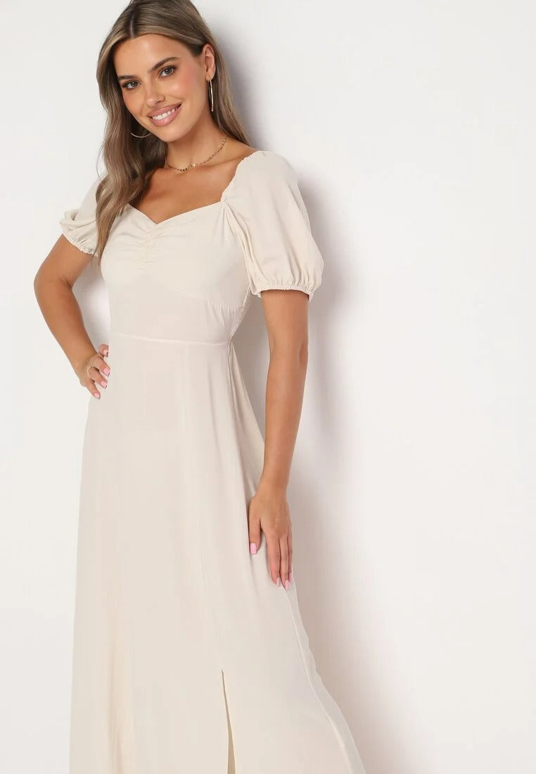 Maxi Jurk met Pofmouwen