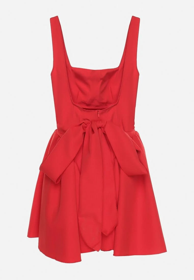 Mouwloze Mini Jurk met Vierkante Hals