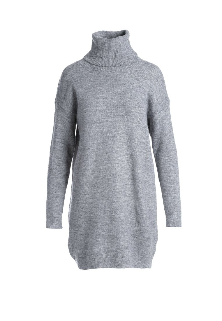 Gebreide Sweaterjurk met Hoge Hals
