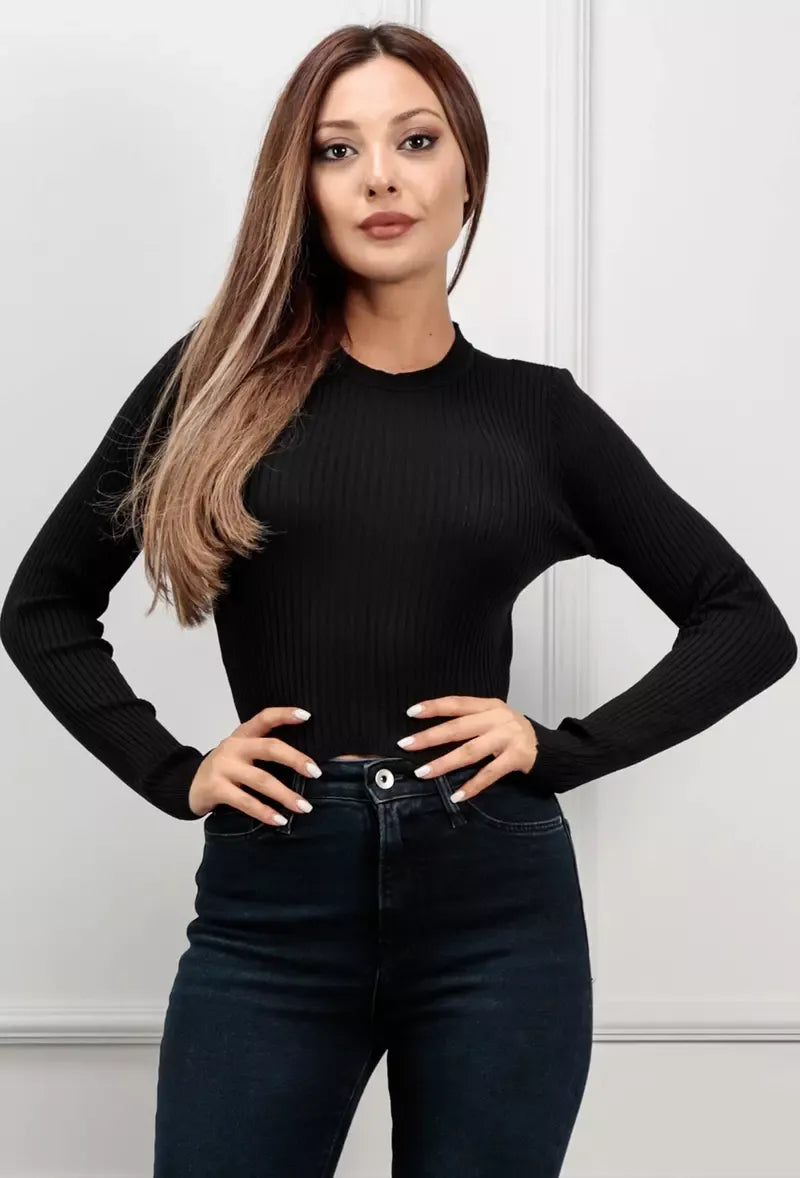 Geribbelde Cropped Trui