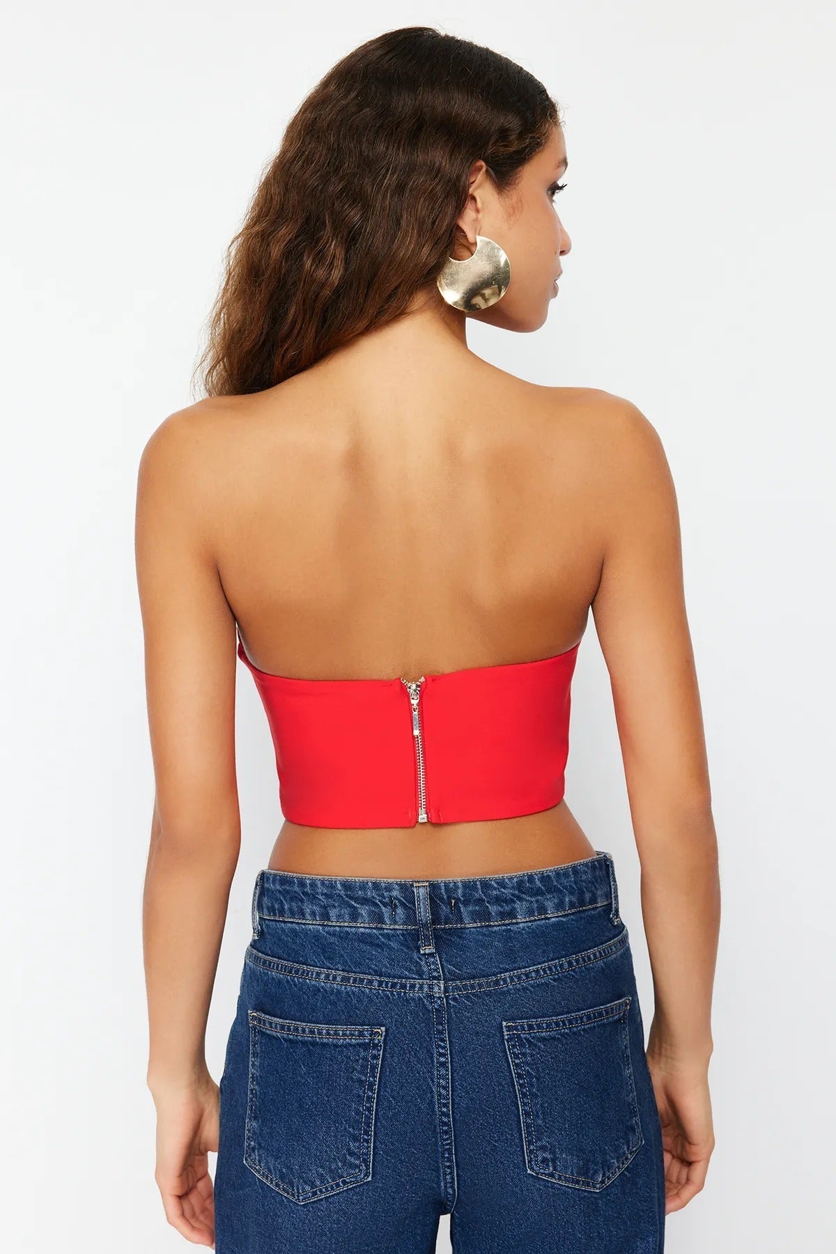 Strapless Bustier Top met Strakke Pasvorm