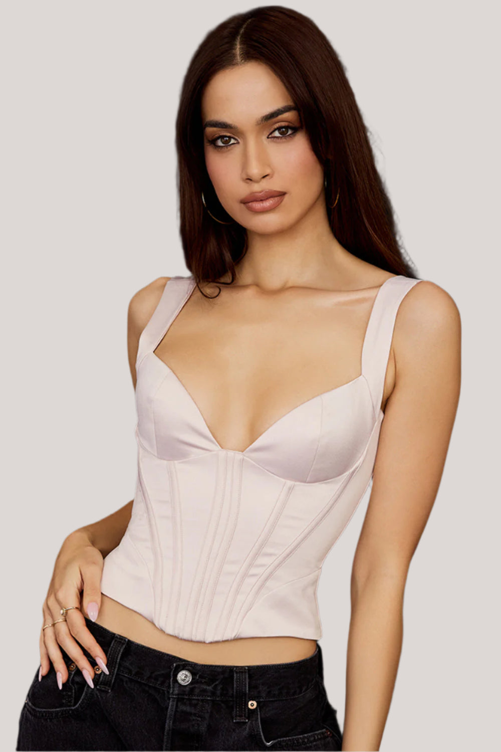 Korsett i structuredsatin