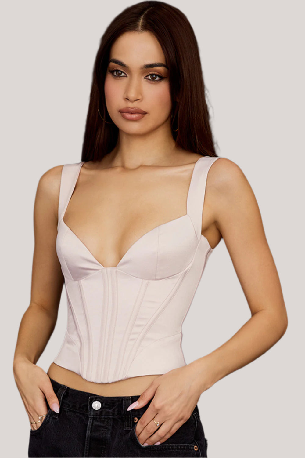 Korsett i structuredsatin