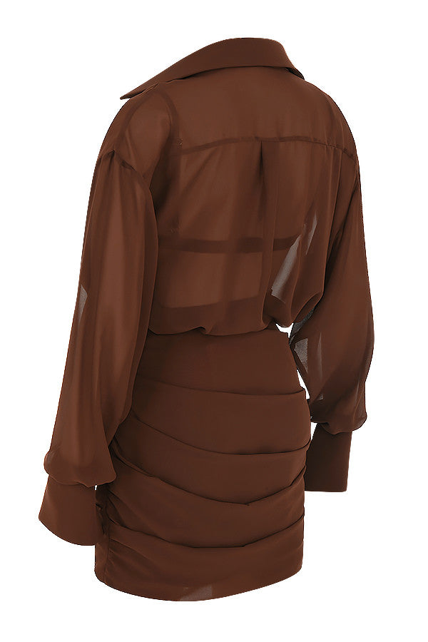 Chiffongskjortklänning och matchande behå