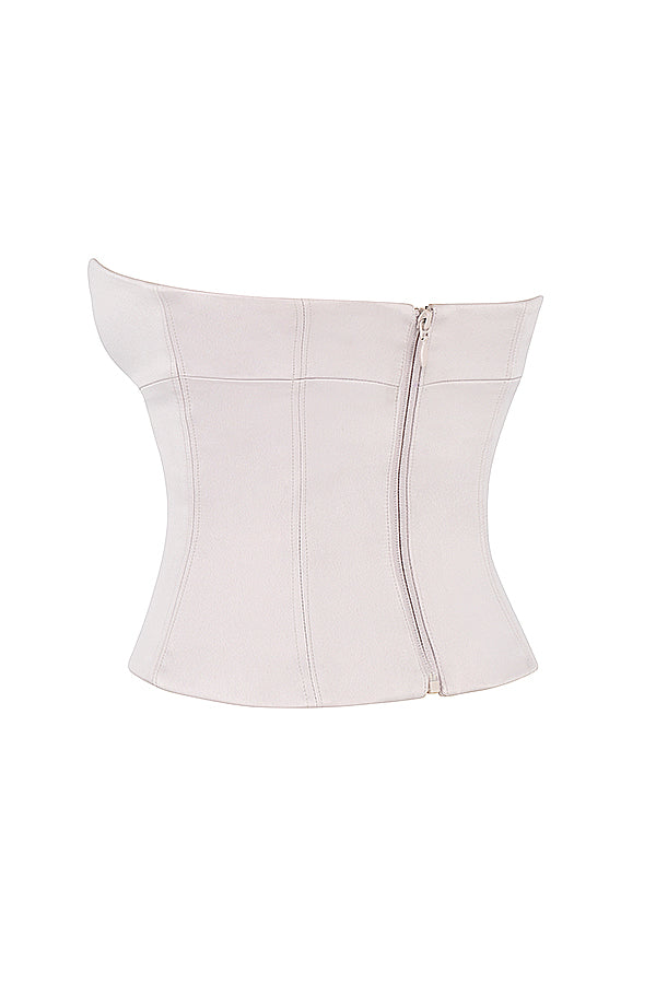 Axelbandslös satinkorsett med byxor med raka ben