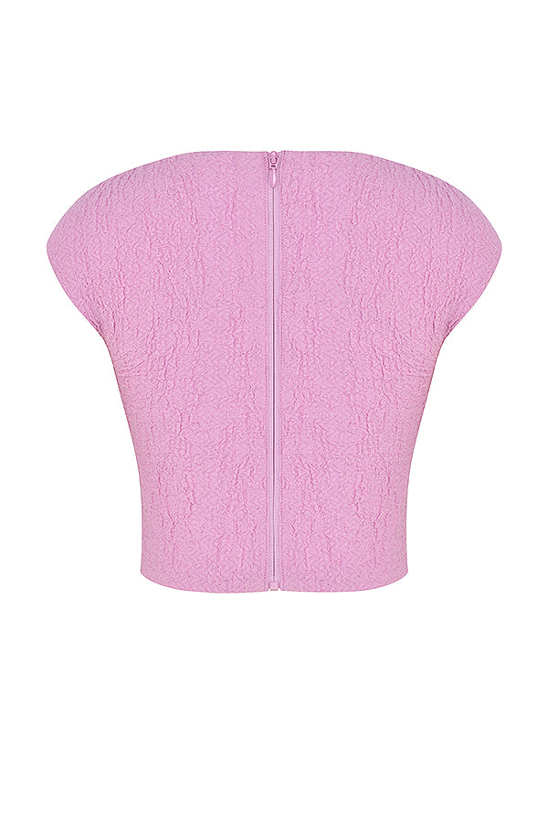 Rosa utskuren korsett med minikjol